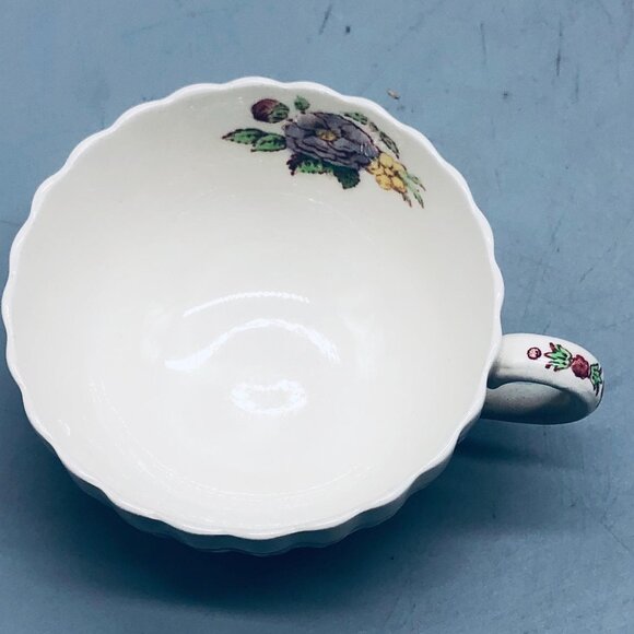 copeland spode Rose Briam tea cup white floral #3 embossed made in England READ - Picture 7 of 8